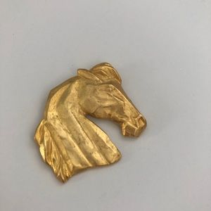 VTG Jonette Jewelry Co Golden Horse Brooch